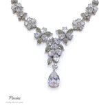 Pivoine Milano Sterling Silver and Crystal Bridal Necklace 51