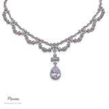 Pivoine Milano Sterling Silver and Crystal Bridal Necklace 59