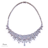Pivoine Milano Sterling Silver and Crystal Bridal Necklace 17