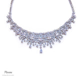 Pivoine Milano Sterling Silver and Crystal Bridal Necklace 17