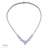 Pivoine Milano Sterling Silver and Crystal Bridal Necklace 14