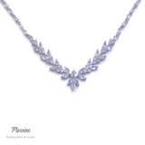 Pivoine Milano Sterling Silver and Crystal Bridal Necklace 14