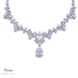 Pivoine Milano Sterling Silver and Crystal Bridal Necklace 4*