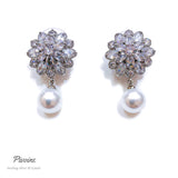 Pivoine Milano Sterling Silver and Crystal Bridal Earclips 189