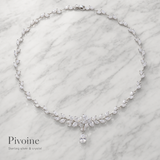 Pivoine Milano Sterling Silver and Crystal Bridal Necklace 36
