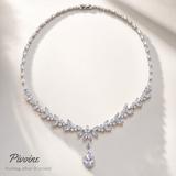 Pivoine Milano Sterling Silver and Crystal Bridal Necklace 34