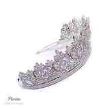 Pivoine Bridal Tiara Milano Sterling Silver and Crystal Princess Crown 13*