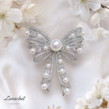Lunachat Sterling Silver and Crystal Pearl Brooch Milano 1