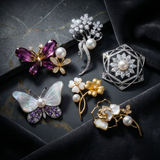 Lunachat Sterling Silver and Crystal Pearl Brooch Milano 6