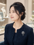 Lunachat Sterling Silver and Crystal Pearl Brooch Milano 10