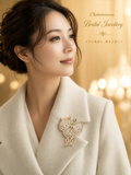 Lunachat Sterling Silver and Crystal Pearl Brooch Milano 36*