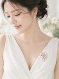 Lunachat Sterling Silver and Crystal Pearl Brooch Milano 12