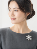 Lunachat Sterling Silver and Crystal Pearl Brooch Milano 27