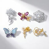 Lunachat Sterling Silver and Crystal Pearl Brooch Milano 6