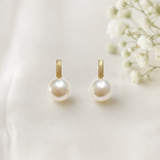 Lunachat 18K GOLD 12.5mm 強光南洋白珍珠耳環*
