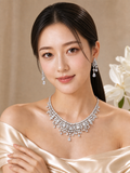 Pivoine Milano Sterling Silver and Crystal Bridal Necklace 17