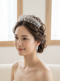 Pivoine Bridal Tiara Milano Sterling Silver and Crystal Handmade Crown 24