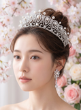 Pivoine Bridal Tiara Milano Sterling Silver and Crystal Handmade Crown 24