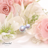 Lunachat 日本18K GOLD 2枚7-9mm日本真多麻海水珍珠頸鍊
