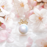 Lunachat 日本18K金12-13mm 櫻花粉南洋海水珍珠蝴蝶結頸鍊*