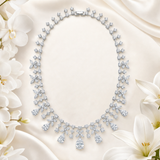 Pivoine Milano Sterling Silver and Crystal Bridal Necklace 41