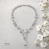 Pivoine Milano Sterling Silver and Crystal Bridal Necklace 51