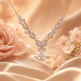 Pivoine Milano Sterling Silver and Crystal Bridal Necklace 48