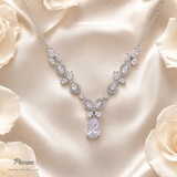 Pivoine Milano Sterling Silver and Crystal Bridal Necklace 49