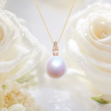 Lunachat 18K GOLD 30份黃藍寶石 12-13mm 南洋白珍珠頸鍊*