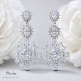 Pivoine Milano Sterling Silver and Crystal Bridal Earrings 142