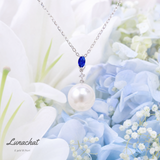 Lunachat 18K GOLD 藍寶石11-12mm 南洋白珍珠頸鍊