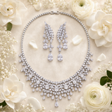 Pivoine Milano Sterling Silver and Crystal Bridal Necklace 17