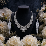 Pivoine Milano Sterling Silver and Crystal Bridal Necklace 25*