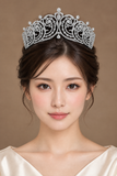 Pivoine Bridal Tiara Milano Sterling Silver and Crystal Handmade Crown 14*