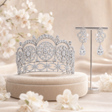 Pivoine Bridal Tiara Milano Sterling Silver and Crystal Handmade Crown 15