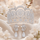 Pivoine Bridal Tiara Milano Sterling Silver and Crystal Handmade Crown 15