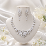 Pivoine Milano Sterling Silver and Crystal Bridal Necklace 58