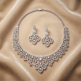 Pivoine Milano Sterling Silver and Crystal Bridal Necklace 25*