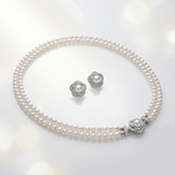 Lunachat 925純銀4-5mm 淡水珍珠雙層頸鍊