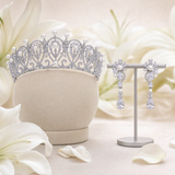 Pivoine Bridal Tiara Milano Sterling Silver and Crystal Handmade Crown 24