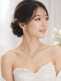 Pivoine Milano Sterling Silver and Crystal Bridal Necklace 59