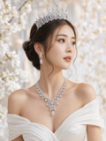 Pivoine Milano Sterling Silver and Crystal Bridal Necklace 29