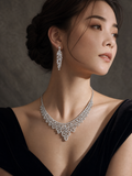 Pivoine Milano Sterling Silver and Crystal Bridal Necklace 25*