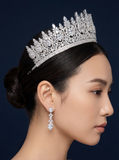 Pivoine Bridal Tiara Milano Sterling Silver and Crystal Princess Crown 13