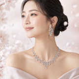 Pivoine Milano Sterling Silver and Crystal Bridal Necklace 2