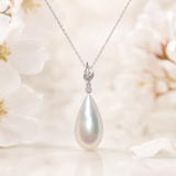 Lunachat 日本18K金精品19mm水滴形白虹光海水mabe珍珠頸鍊*