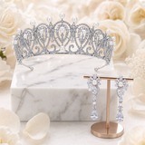 Pivoine Bridal Tiara Milano Sterling Silver and Crystal Handmade Crown 24
