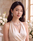 Pivoine Milano Sterling Silver and Crystal Bridal Necklace 2