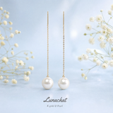 Lunachat 日本18K GOLD 8-8.5mm Akoya 珍珠耳環