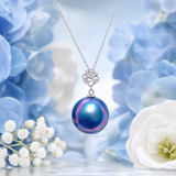 Lunachat 日本18K金鑽石精品15mm日本海水藍海水mabe珍珠頸鍊*